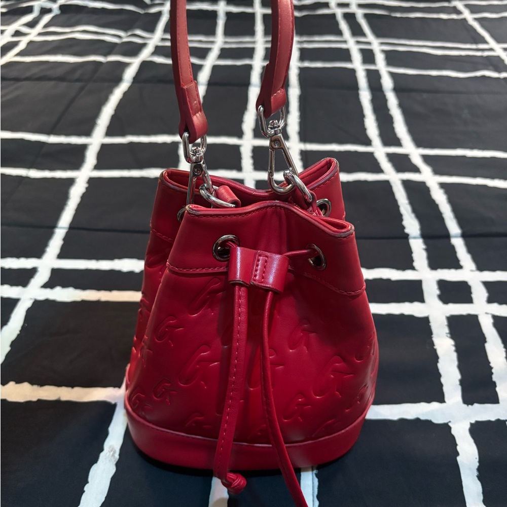 Red Embossed Bucket Bag - Picture 2 of 2